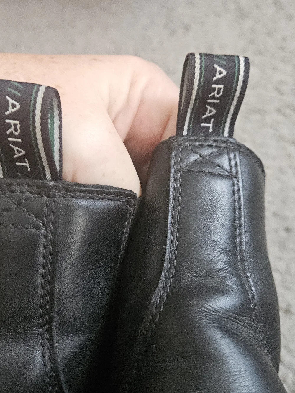 Ariat Devon Black Leather Front-Zip Paddock Ankle Boots Kids Size 13